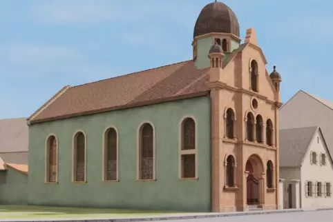 Auf einem Bild existiert die Mutterstadter Synagoge noch, bald könnte sie auch virtuell „auferstehen“. 