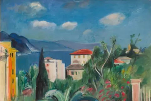 1933 ziehen dunkle Zeiten auf, Rudolf Levy malt den „Blick auf die Bucht von Rapallo“.