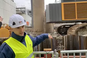 Björn Berlenbach, Leiter der Tiefbausparte, auf der Baustelle der Hochstraße Süd. 