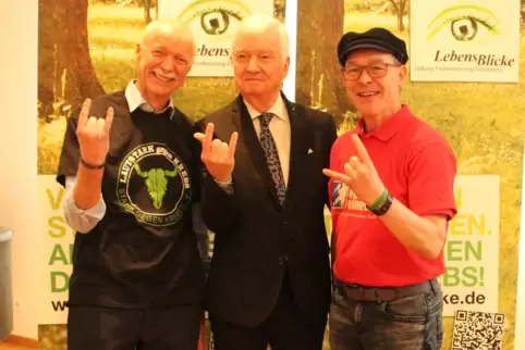 Engagieren sich gegen Darmkrebs, auch beim Wacken-Festival (von links): Thomas Thomsen, Jürgen Riemann, Carsten Wienbreyer. 