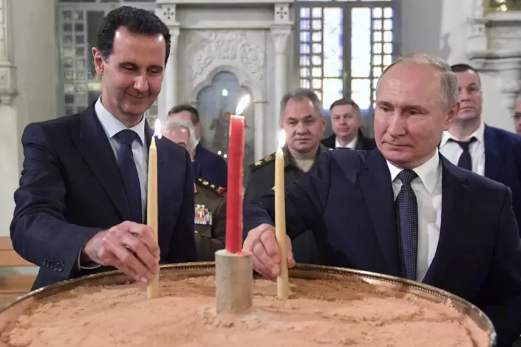 Eng beieinander: der russische Präsident Wladimir Putin (rechts) und der syrische Präsident Baschar al-Assad. An Weihnachten 202