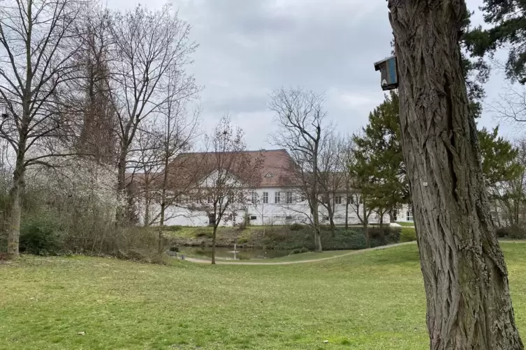Der Landschaftspark geh&ouml;rt zum Koeth-Wanscheid&rsquo;schen Schloss, das im Hintergrund zu sehen ist und seit Jahren eine psychosomatis