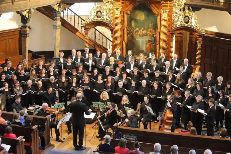 Die Speyerer Kantorei bei einem Konzert 2019 in der Dreifaltigkeitskirche. 