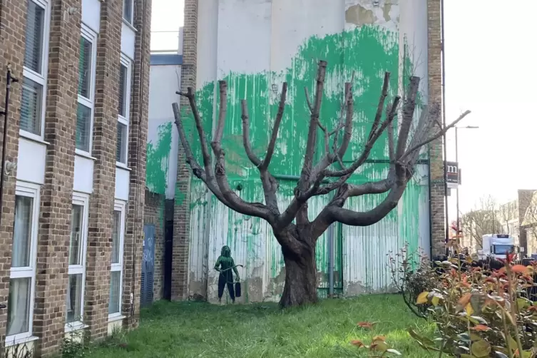 Im Norden Londons hat der anonyme Street-Art-Künstler Banksy seine Spuren hinterlassen.