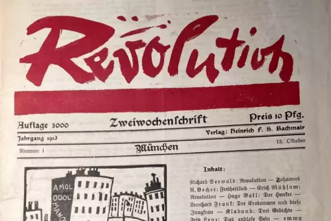 In der Zeitung "Revolution" sorgte ein Gedicht von Hugo Ball für die Beschlagnahmung der gesamten Ausgabe. 