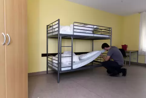 2015 wurden im Pfalzring unter anderem Betten aufgebaut, als viele Flüchtinge unterzubringen waren.