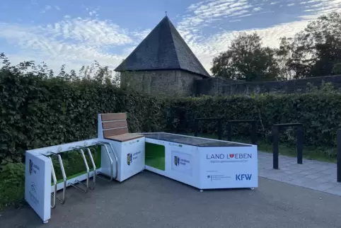 Die schlaue Bank auf Burg Lichtenberg soll einen neuen Platz bekommen. Wer aktuell dort sitzt, sieht nur eine Hecke oder den Par