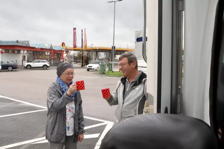 Das Ehepaar Lindner aus N&uuml;rtingen verbrachte ein paar Tage in der Pfalz und machte Rast am Rasthof an der A65.