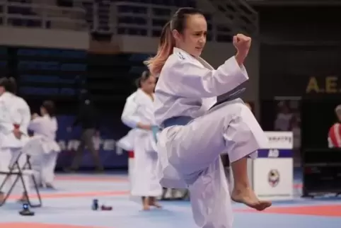 Im kleinen Finale: Annika Faul von Budokan Karate Kaiserslautern. 
