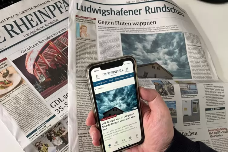 Die gedruckte Zeitung gibt es auch digital in der RHEINPFALZ-App zu lesen. 