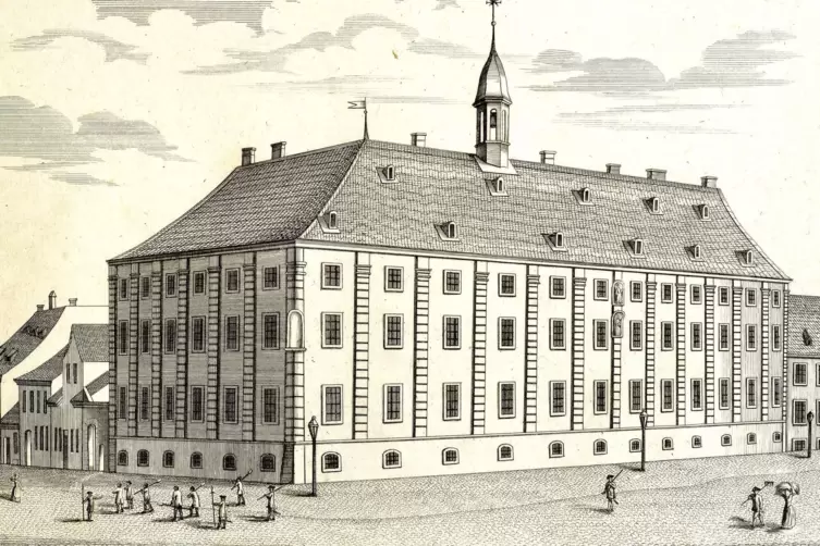 Das 1748/49 errichtete Mannheimer Zuchthaus in einer Darstellung aus dem 18. Jahrhundert. 