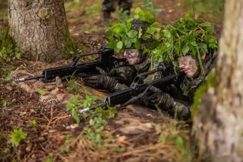Reservisten der Bundeswehr bei einer Übung