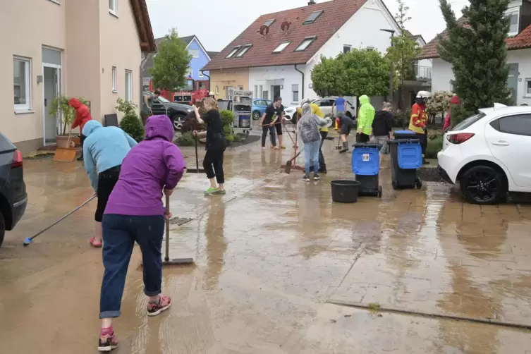 Nach dem Starkregen 2023 in Mechtersheim.