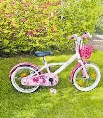 B'twin Docto Girl 500 pink-weiß,4-6Jahre,105-120cm, Bremsen Luftreifen,Ständer,Körpchen,Sattel hvstb.48,5-60cm,Klingel Topzustan