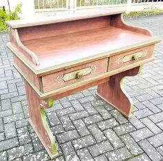 Massiver Holz Schreibtisch mit Voglauer Bauernmalerei guter sauberer Zustand weitere Fotos gern auf Anfrage VHP 85 € Standort 66