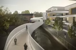 Visualisierung der Brücke im Bereich der Queichpromenade. 