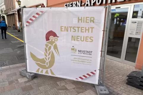 Plakat am Eingang zur Kellereistraße. 