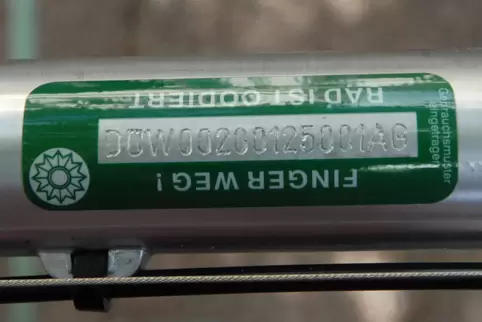 So codiert lässt sich das Fahrrad eindeutig dem Besitzer zuordnen. 