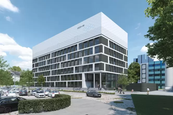 So soll das neue Forschungsgebäude von Abbvie einmal aussehen. Rund 300 der mehr als 1000 Forscher am Standort sollen dort an Pr