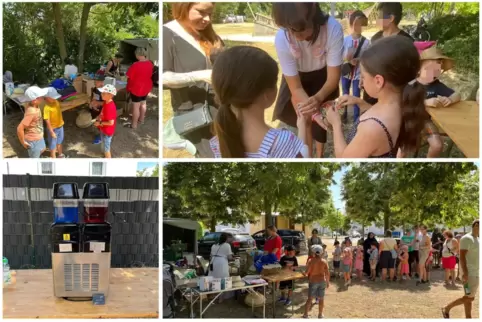Szenen beim Spielplatzfest des jungen Vereins „Unser Herz für Ruchheim“. 