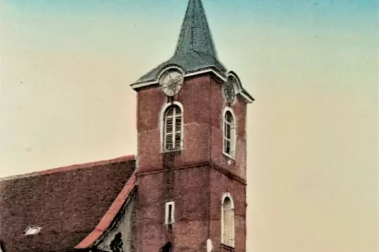 Auf einer alten Ansichtskarte: die Heiligensteiner Kirche.