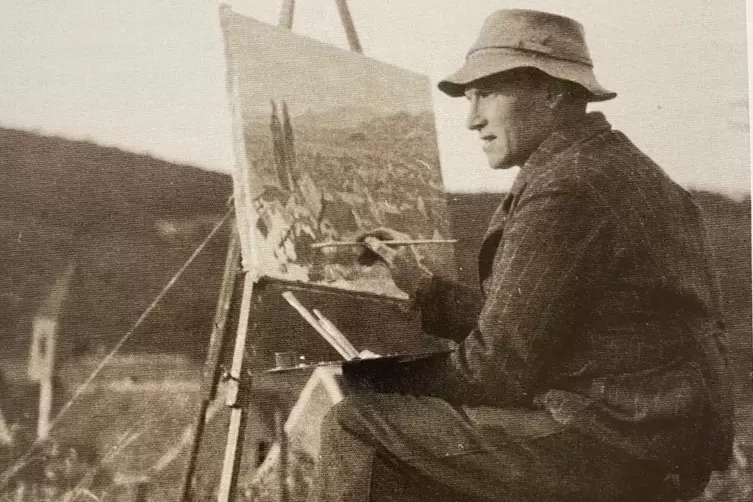Gott gr&uuml;&szlig;t die Kunst: Zink- und Steindrucker Gustav Rossi bei seiner Passion. 