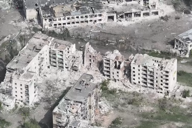 Angriffe auf zivile Ziele: Szene aus Tschassiw Jar im Osten der Ukraine, wo momentan besonders heftige Gefechte sind. 