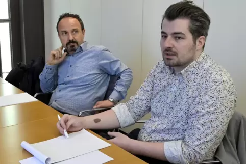 Liborio Ciccarello (links) und Jonas Leibig beim Gespräch in der RHEINPFALZ-Redaktion.