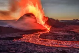 Plötzlich eine Eiszeit: Risikofaktor Vulkanausbruch, hier der Fagradalsfjall auf Island. 