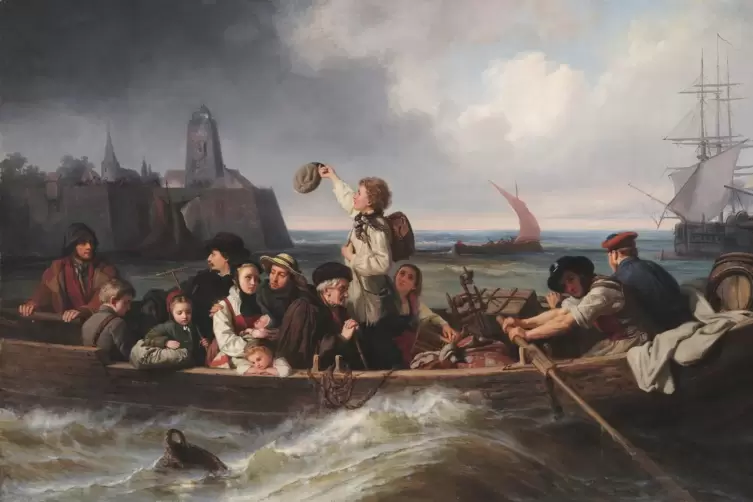 „Abschied der Auswanderer“ heißt dieses 1860 entstandene Gemälde der Berliner Künstlerin Antonie Volkmar.