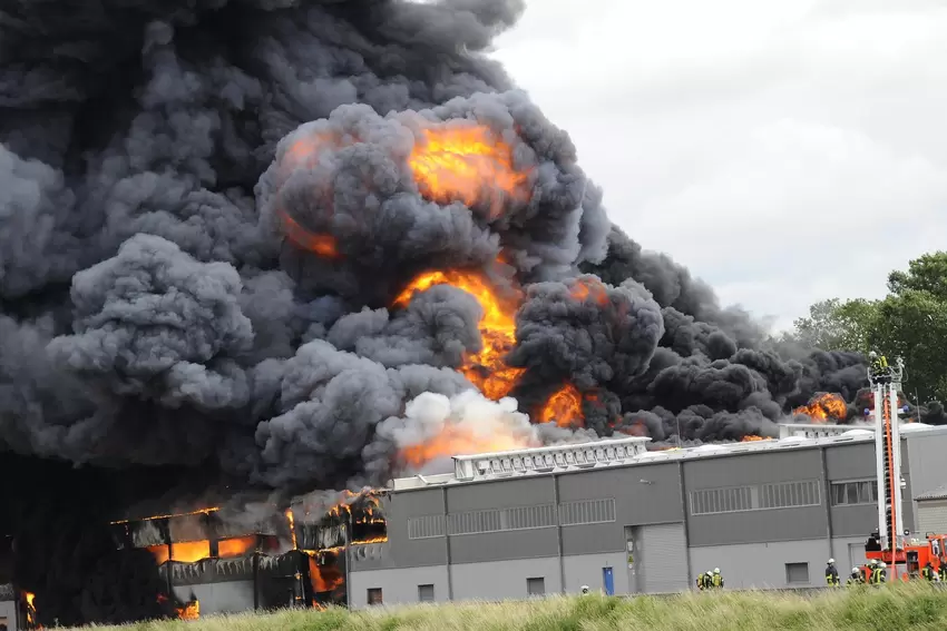 Die Lagerhalle brannte am 22. Juni 2013 ab.