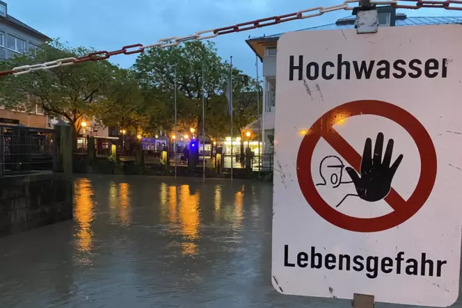 Warnung vor den Fluten in Zweibrücken.