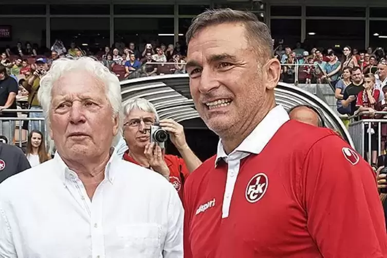 Beim Stadionfest 2015: Kuntz mit Karl-Heinz Feldkamp