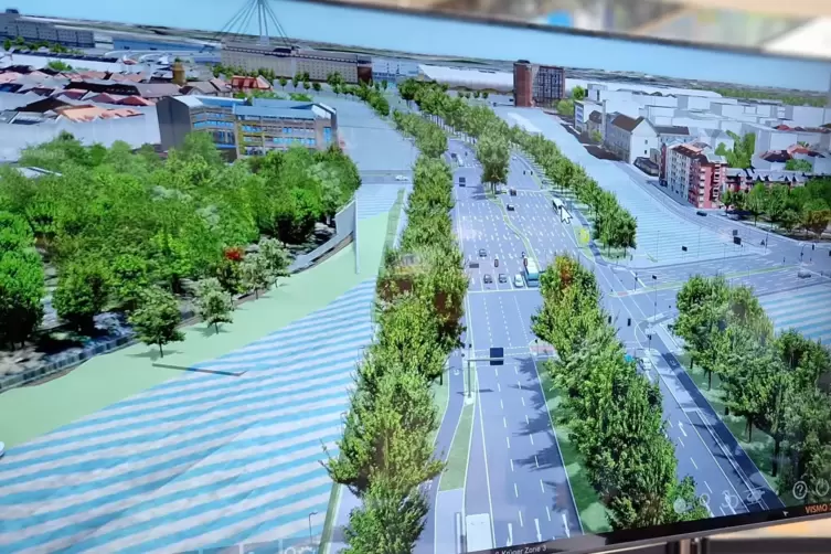 Eine Animation der geplanten Kohl-Allee als Ersatz f&uuml;r die Hochstra&szlig;e Nord.