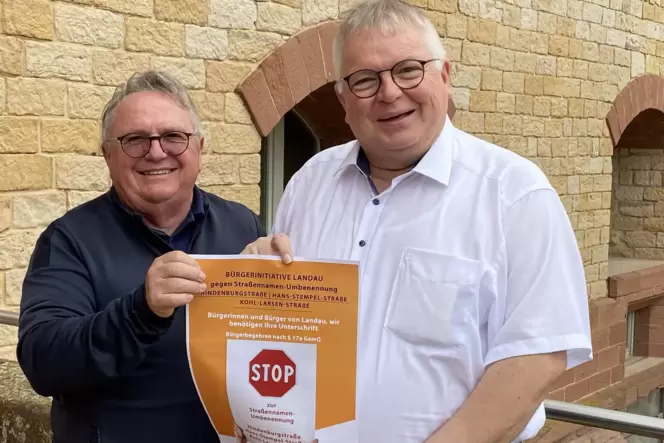 Karl-Heinz Schehl (links) und Hans-Ludwig Tillner sind im Vorstand der Bi gegen die Straßenumbenennungen. Karl-Heinz Schehl (links) und Hans-Ludwig Tillner sind im Vorstand der Bi gegen die Straßenumbenennungen.