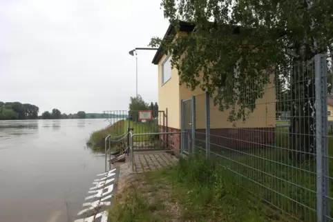 Maßgeblich für den Oberrhein: Der Pegel Maxau gegenüber von Wörth.