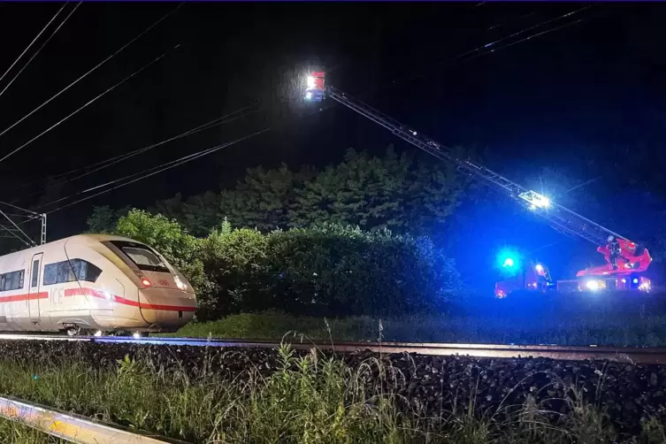 Mit Licht von der Drehleiter wurde der Ungl&uuml;cksort ausgeleuchtet. 