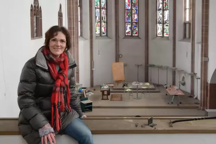 In der Kirche: Doris Grethen. 