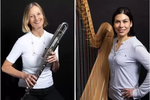 Hildegard Schattenberg, Flötistin bei der Staatsphilharmonie Rheinland-Pfalz, und die freie Harfenistin Frauke Adomeit gestalten
