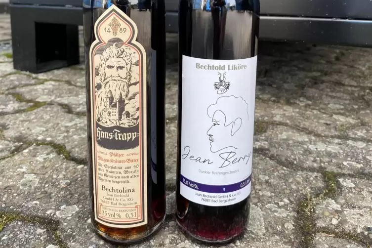Den Hans-Trapp-Lik&ouml;r produziert Bechtolina schon seit 1907, Jean Berry ist eine von sechs neuen Sorten. Auf dessen Etikett ist G