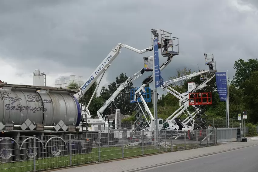 Hoch hinaus: die Arbeitsbühnen der Firma Bauscher.