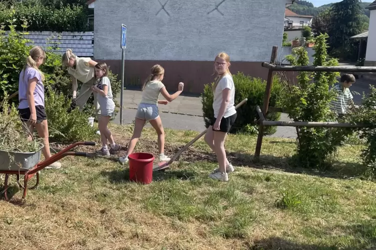 Der w&auml;hrend der Corona-Pandemie angelegte Beerengarten wird weiter rege genutzt.