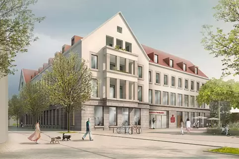 Teilweise Neubau, teilweise Erhalt: geplante künftig Optik der Hauptstelle.