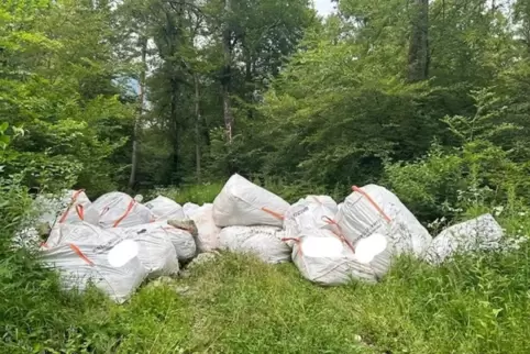 Diese Müllsäcke wurden im Bienwald entsorgt. 