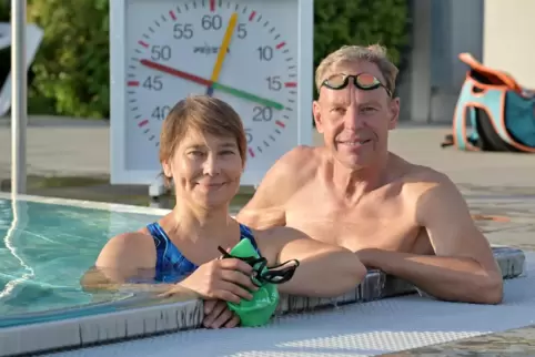 Frische und Wind getrotzt: Birgit Emming und Karsten Dellbrügge.