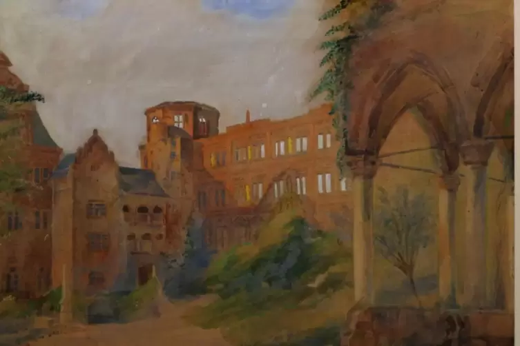 Pastell des Heidelberger Schlosses von 1930. 