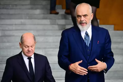 Albaniens Ministerpräsident Edi Rama MItte Oktober zu Besuch bei Bundeskanzler Olaf Scholz in Berlin.