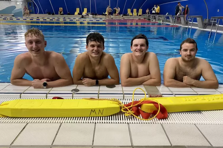 Linas Orth, Levi Michel, Fabian Rudorf, Marcel B&ouml;ttger (von links) sind als Nachr&uuml;cker f&uuml;r die deutsche Meisterschaft qualifizie