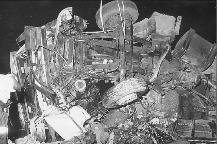 Ein Bilddokument des Grauens: Die Aufnahme entstand kurz nach dem Unfall am 2. November 1994. 