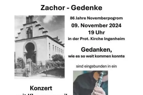 9.11.2024 gedenken und klezmer plakat endfassung